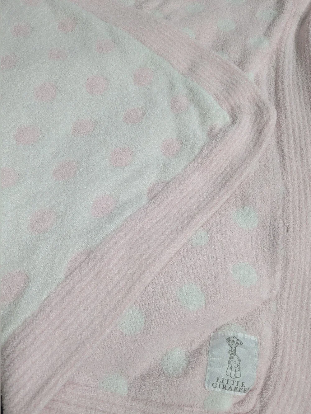 Little Giraffe Dolce Dot Chenille Blanket In Pink, Thick SILKY SOFT 30x34